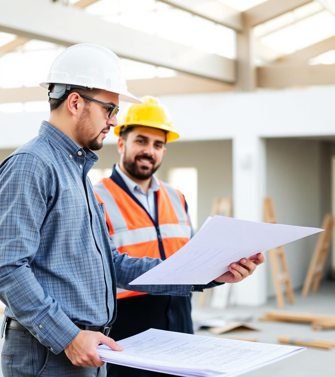 Équipe en planification sur un chantier de rénovation